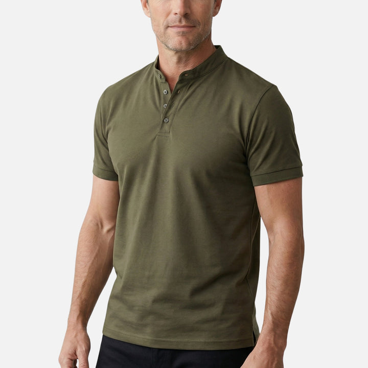 Körpernahes Jersey-Shirt mit Stehkragen für Herren