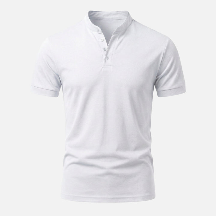 Körpernahes Jersey-Shirt mit Stehkragen für Herren