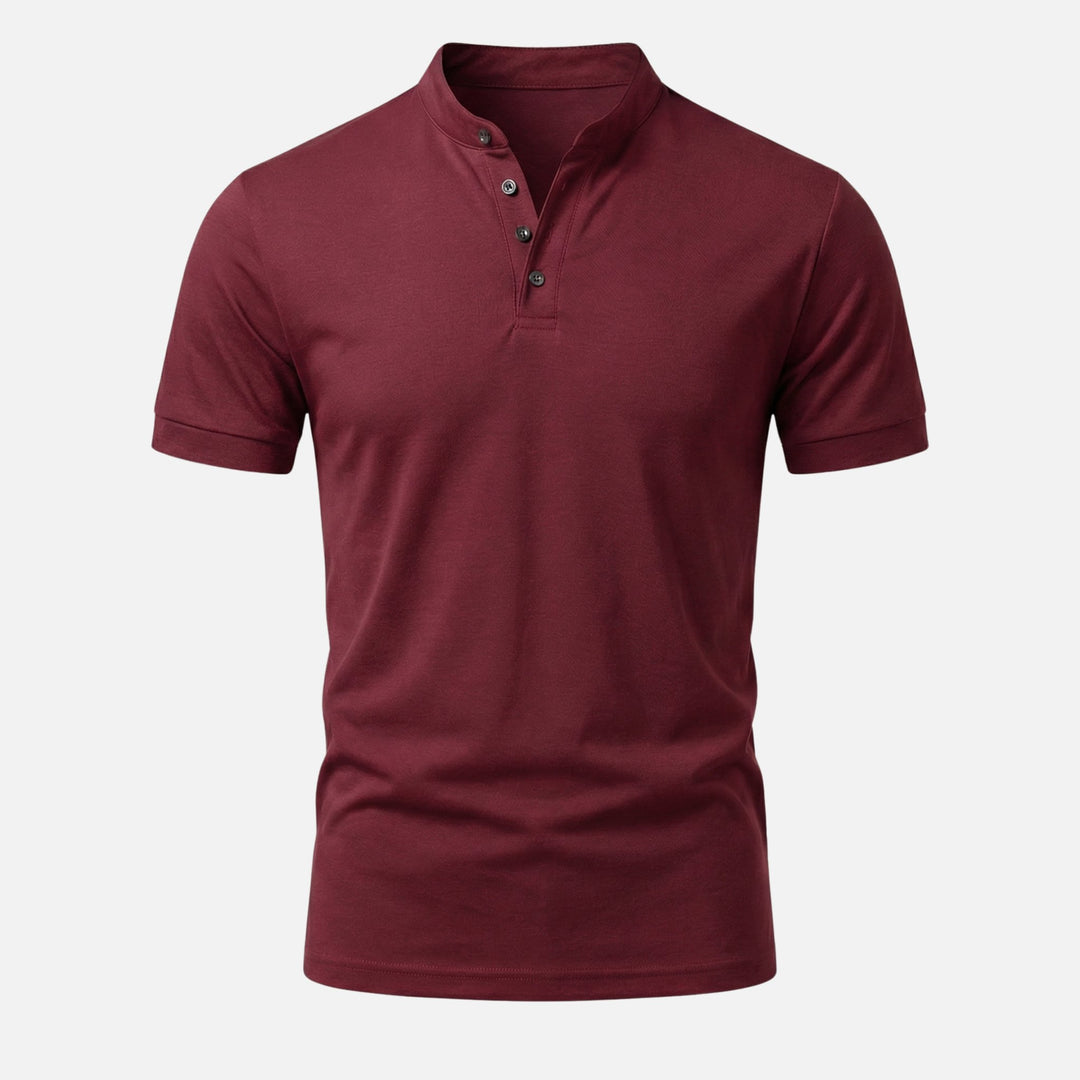 Körpernahes Jersey-Shirt mit Stehkragen für Herren
