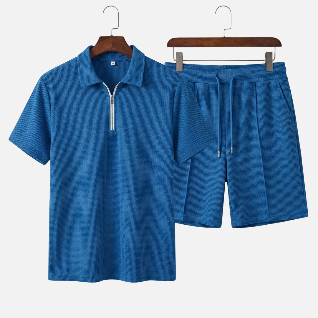 Kurzarm-Polo-Set mit Kordelzugbund für Herren