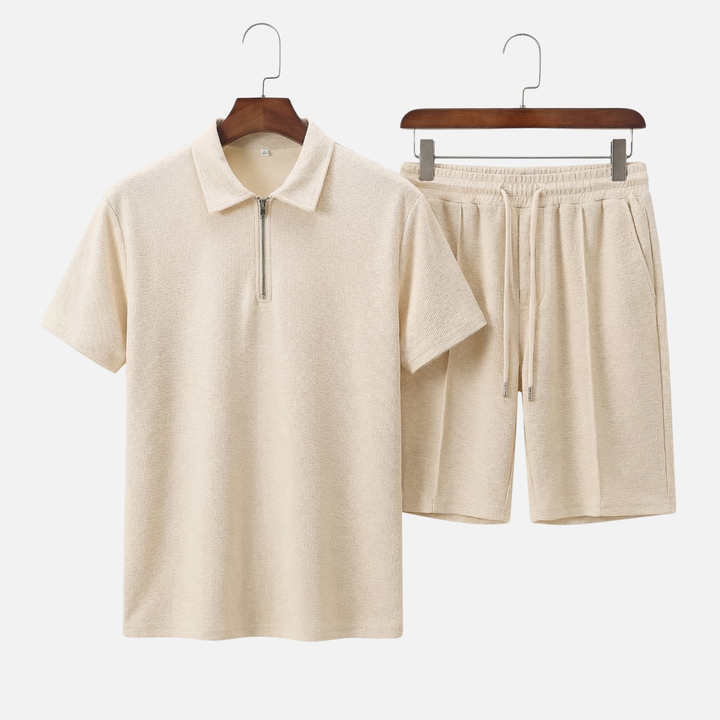 Kurzarm-Polo-Set mit Kordelzugbund für Herren