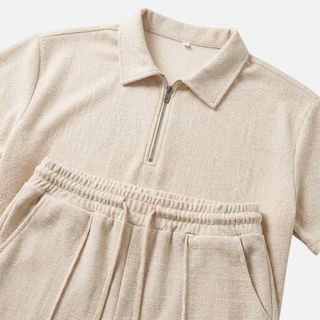 Kurzarm-Polo-Set mit Kordelzugbund für Herren