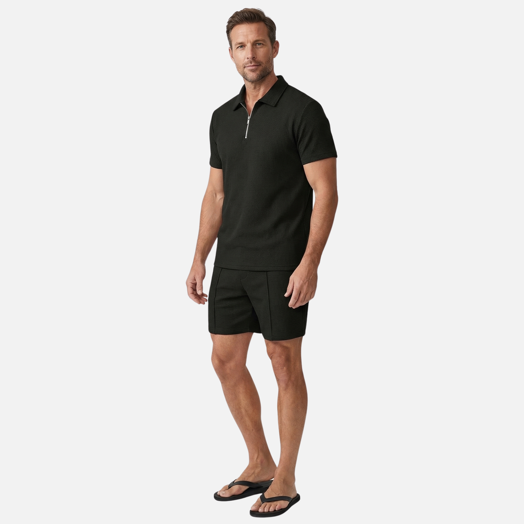 Kurzarm-Polo-Set mit Kordelzugbund für Herren