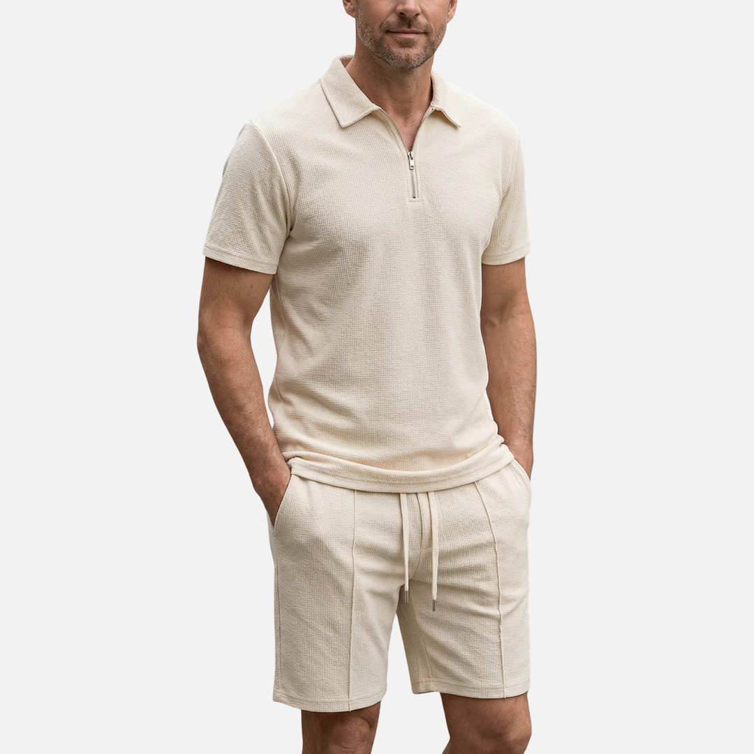 Kurzarm-Polo-Set mit Kordelzugbund für Herren