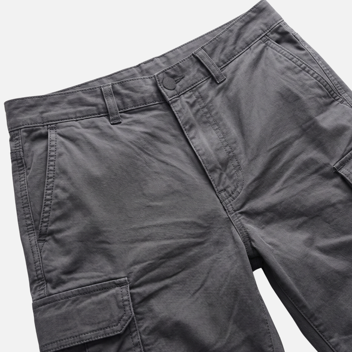 Laessige Baumwoll Cargo Shorts mit Pattentaschen fuer Herren 5