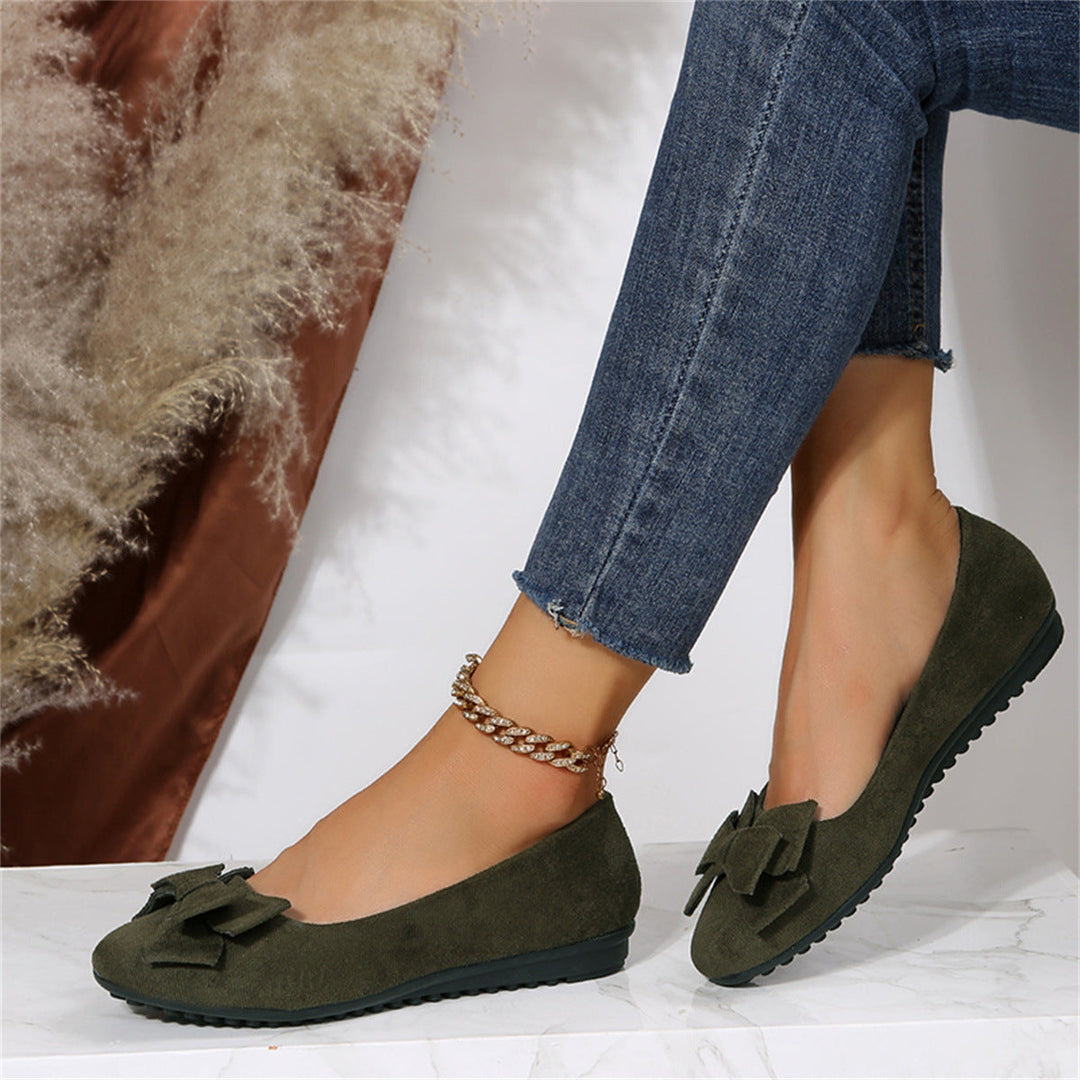 Laessige Loafer mit Schleifendetail und runder Kappe fuer Damen 3