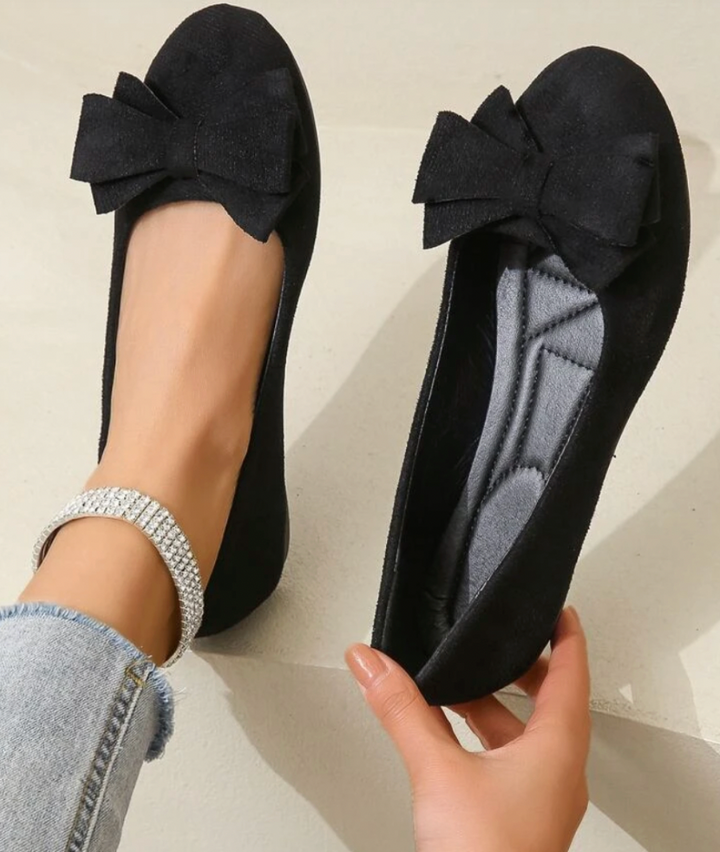 Laessige Loafer mit Schleifendetail und runder Kappe fuer Damen 6