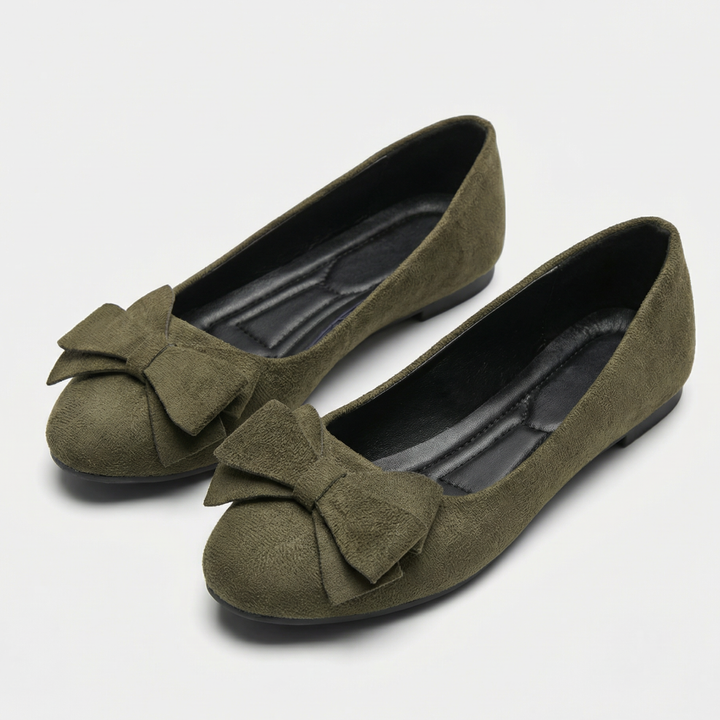Laessige Loafer mit Schleifendetail und runder Kappe fuer Damen 8
