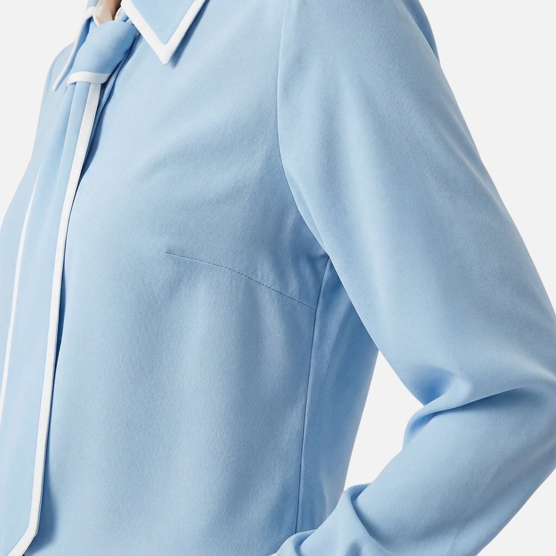 Langärmlige Bluse mit abnehmbarem Band für Damen