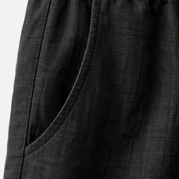 Locker geschnittene Leinenhose mit Kordelzug für Herren