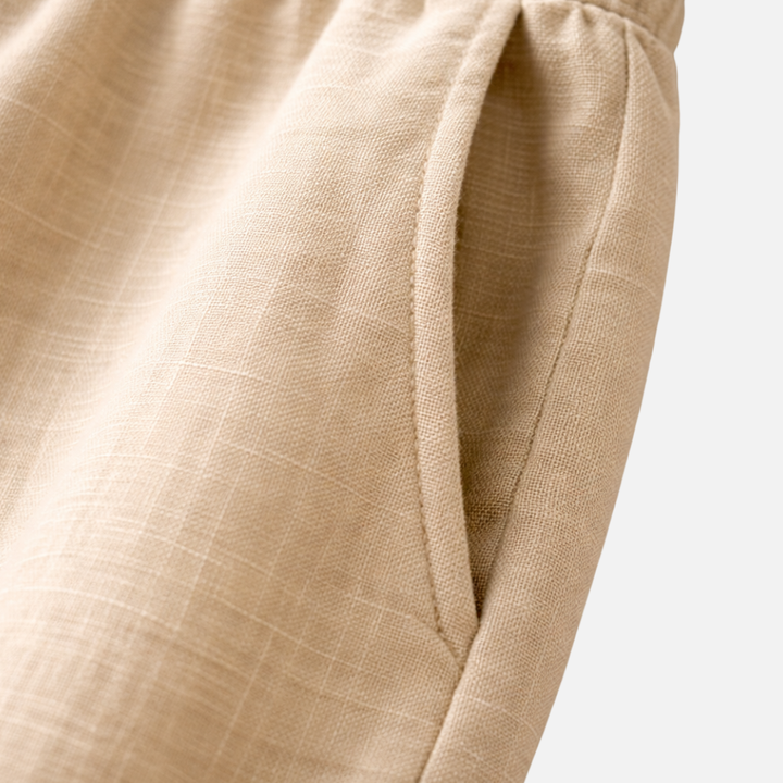 Locker geschnittene Leinenhose mit Kordelzug für Herren