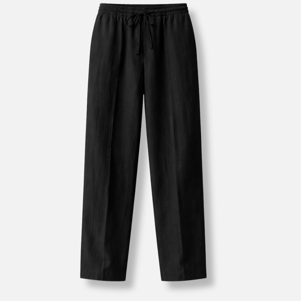 Locker geschnittene Leinenhose mit Kordelzug für Herren