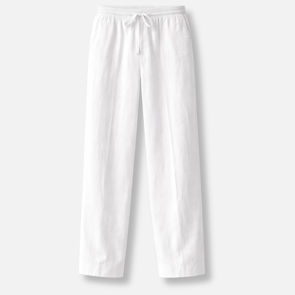 Locker geschnittene Leinenhose mit Kordelzug für Herren
