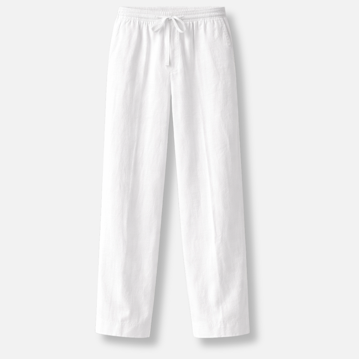 Locker geschnittene Leinenhose mit Kordelzug für Herren