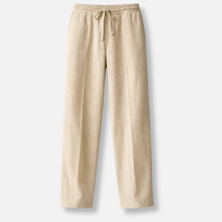 Locker geschnittene Leinenhose mit Kordelzug für Herren