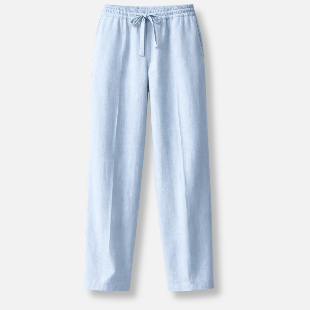Locker geschnittene Leinenhose mit Kordelzug für Herren