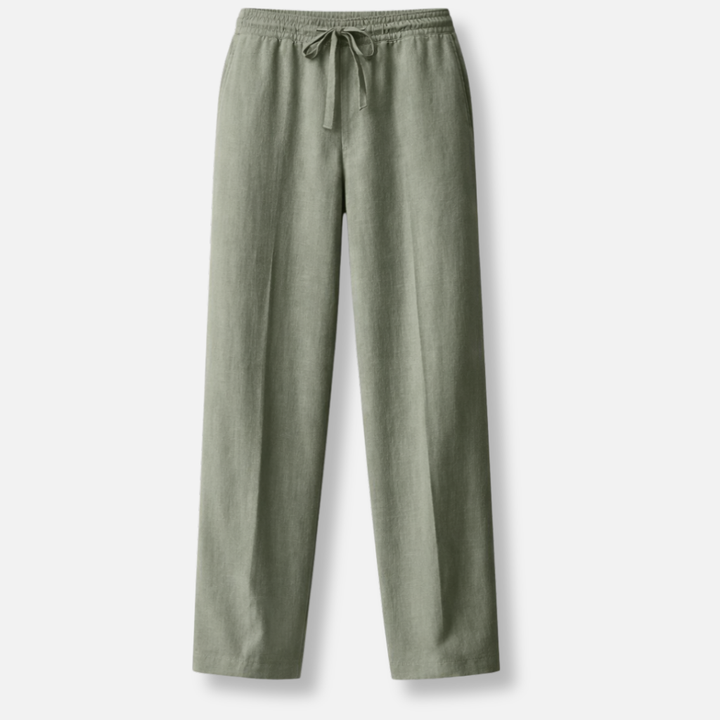 Locker geschnittene Leinenhose mit Kordelzug für Herren