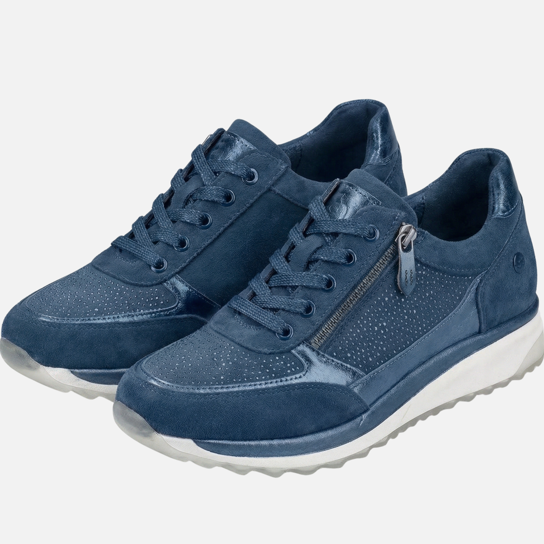 Lässige Metallic Sneakers mit Reißverschluss für Damen