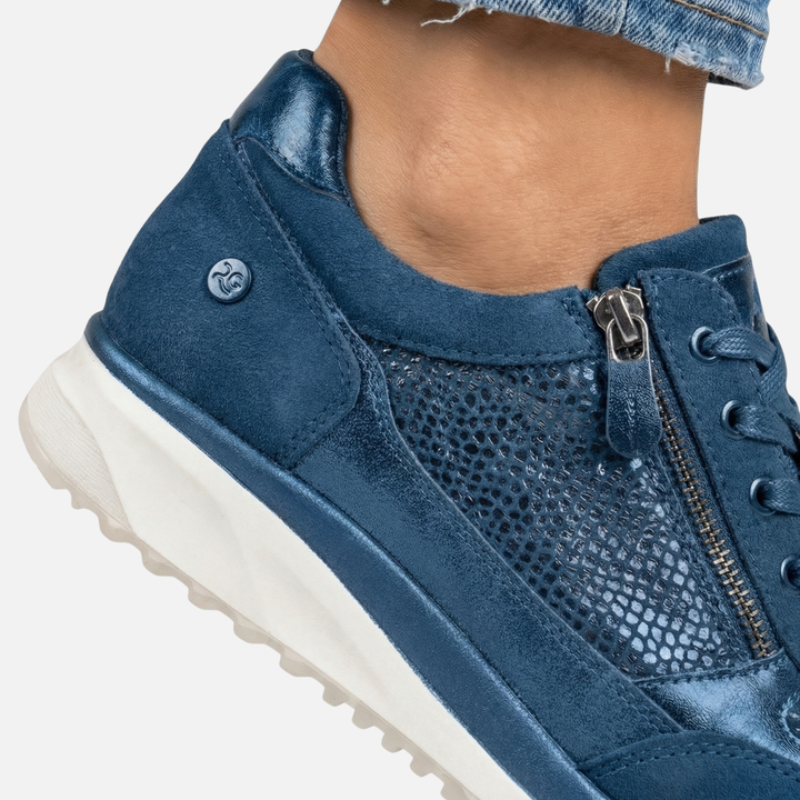 Lässige Metallic Sneakers mit Reißverschluss für Damen