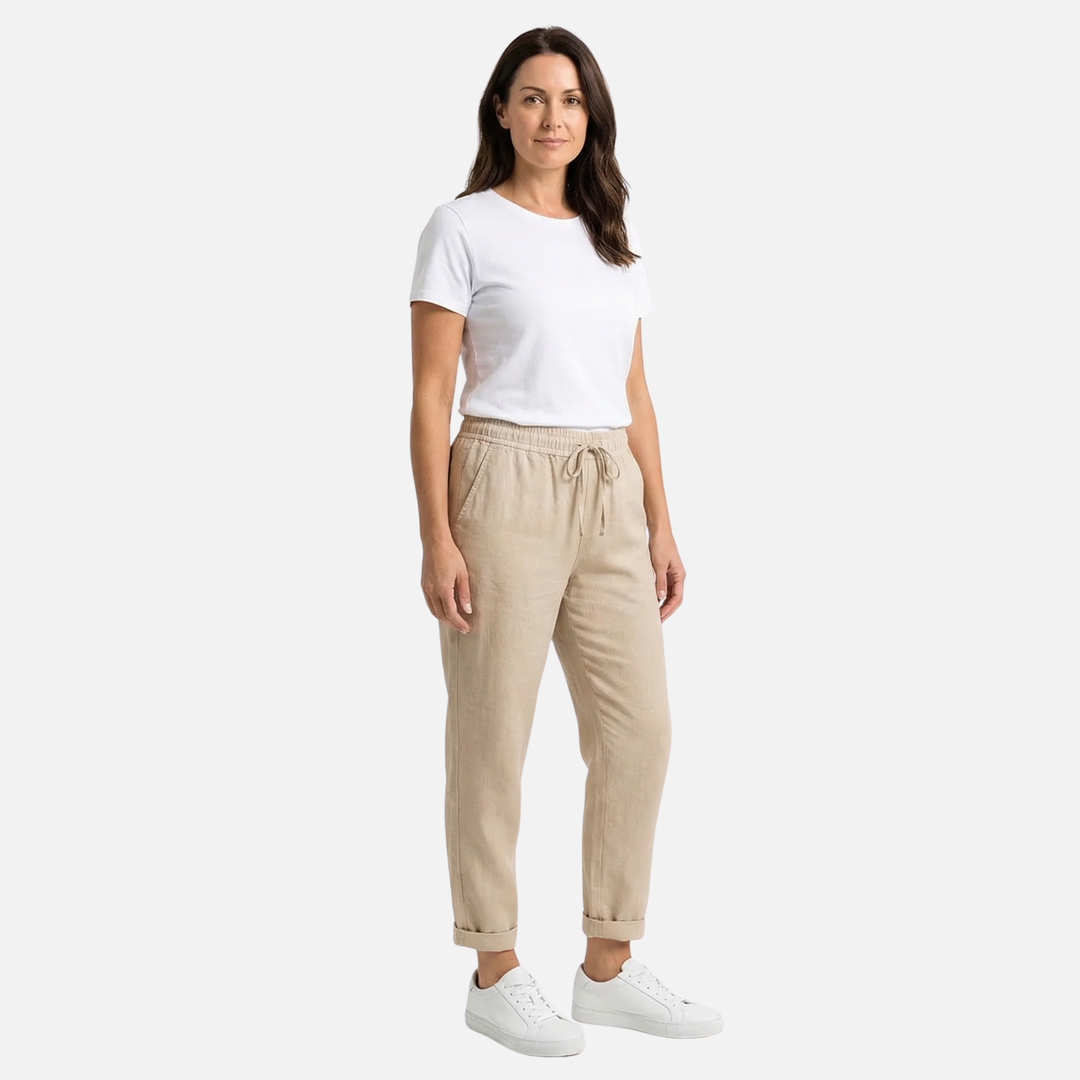 Leichte Sommer Leinenhose mit Stretch Regular Fit für Damen