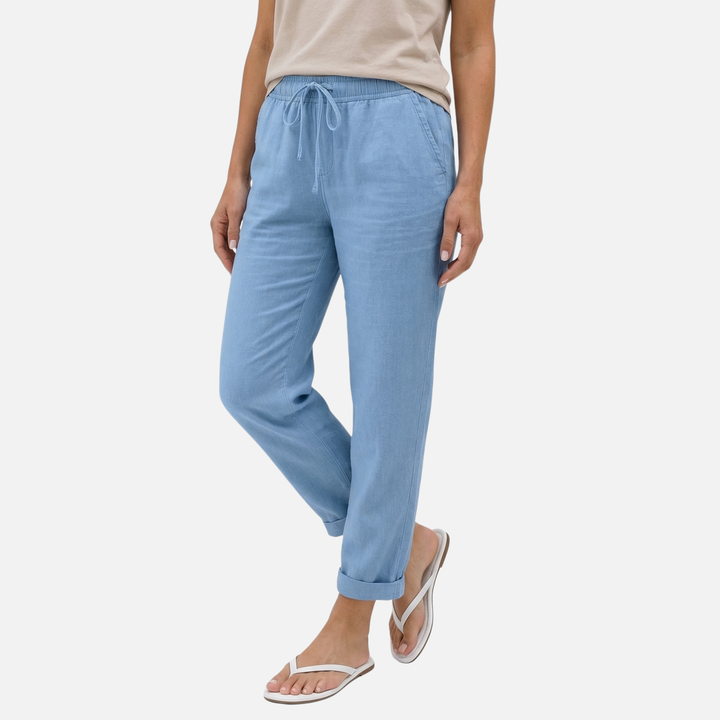 Leichte Sommer Leinenhose mit Stretch Regular Fit für Damen
