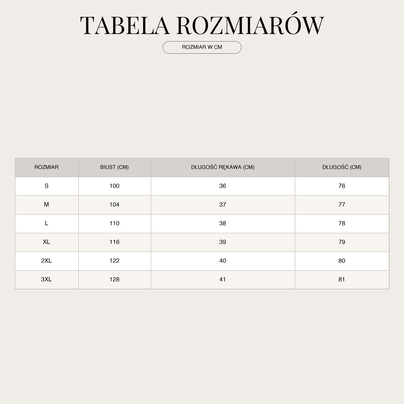 Lekka letnia narzutka damska – Luźna z nietoperzowymi rękawami size chart