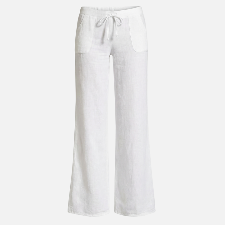 Leichte Sommer Oversize Leinenhose mit Kordelzug für Damen