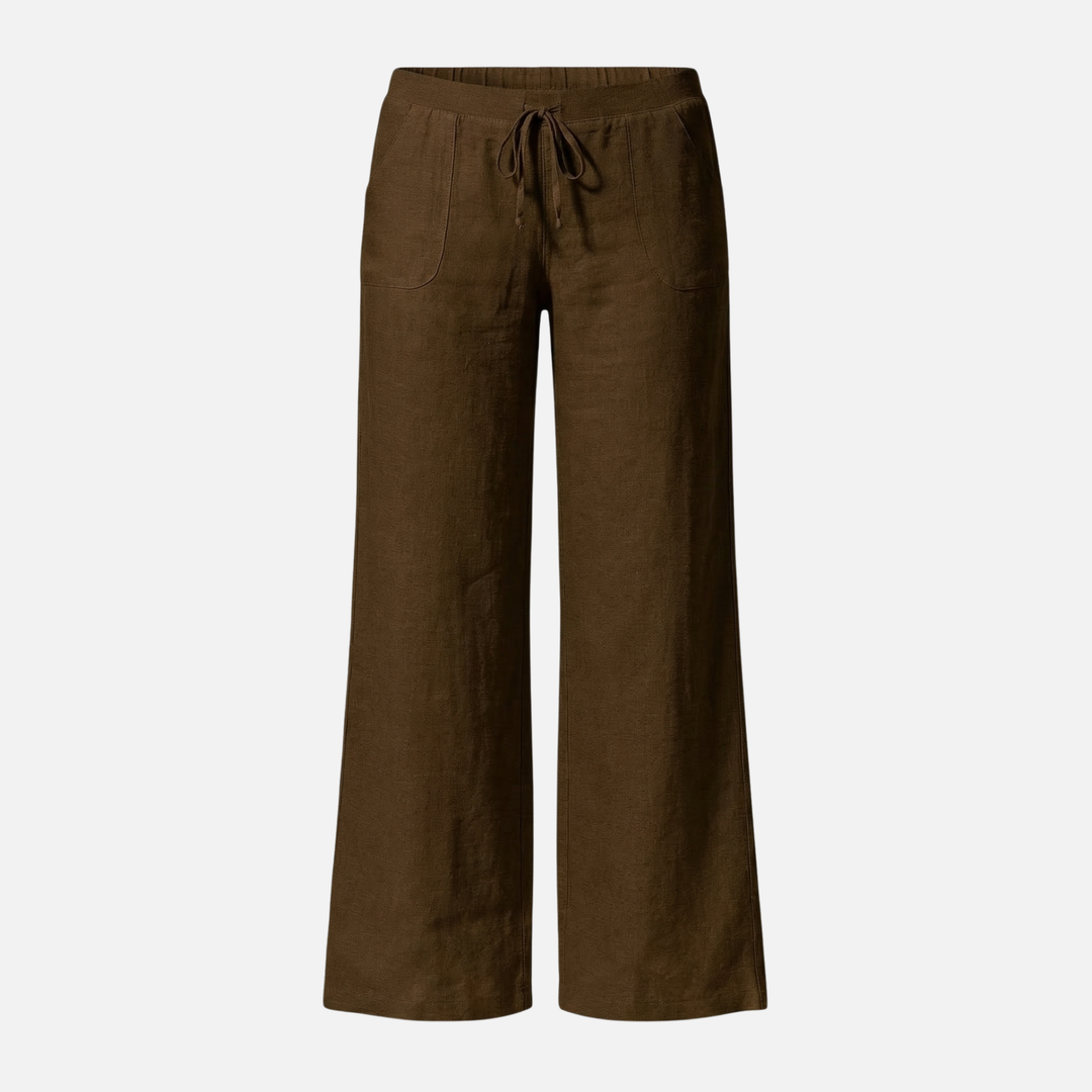 Leichte Sommer Oversize Leinenhose mit Kordelzug für Damen