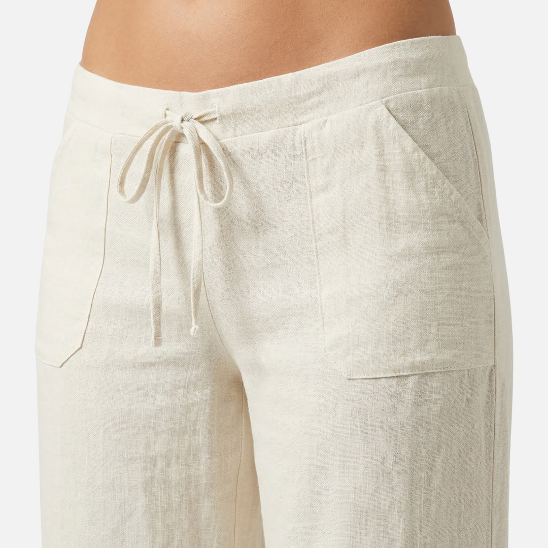 Leichte Sommer Oversize Leinenhose mit Kordelzug für Damen