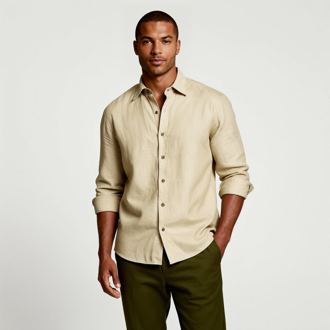 Leinen-Hemd für Herren – Langarm und im Vintage-Stil 1