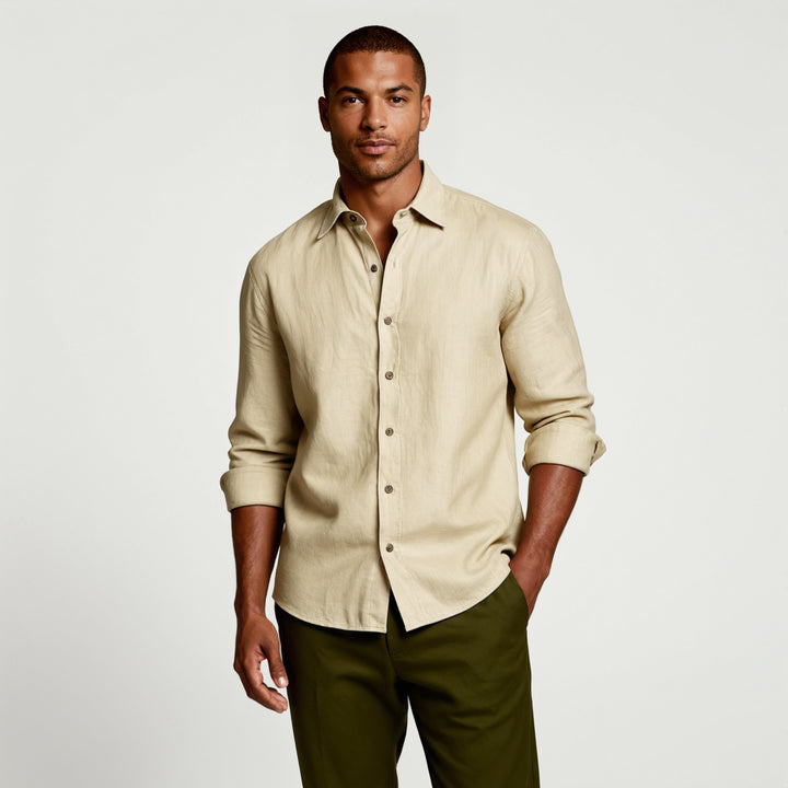 Leinen-Hemd für Herren – Langarm und im Vintage-Stil 1