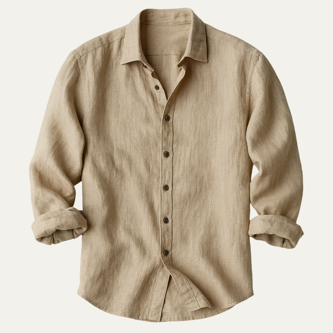 Leinen-Hemd für Herren – Langarm und im Vintage-Stil 2