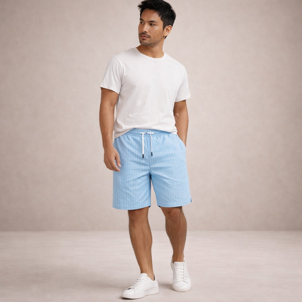 Leinen-Sommershorts für Herren – Kordelzug, Lässiger Schnitt 15