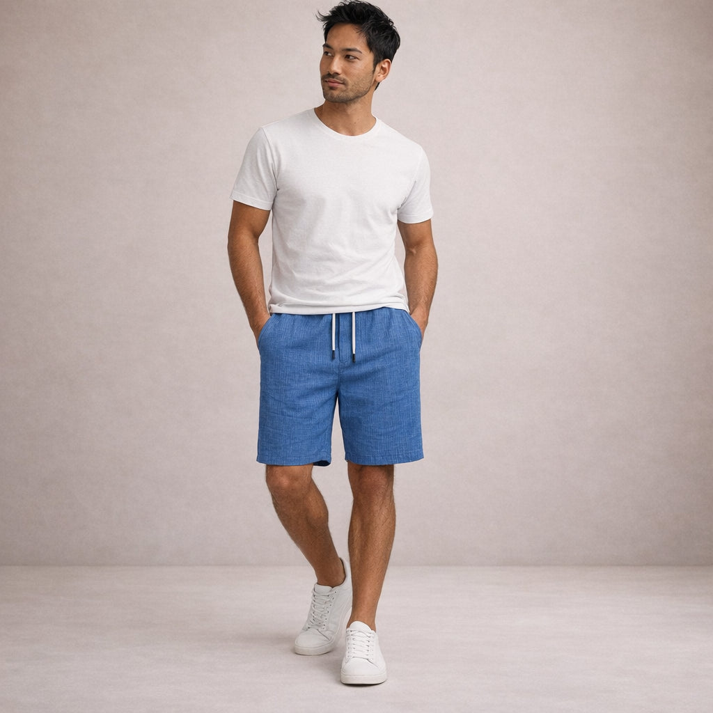 Leinen-Sommershorts für Herren – Kordelzug, Lässiger Schnitt 16