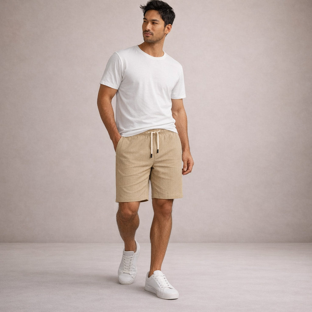 Leinen-Sommershorts für Herren – Kordelzug, Lässiger Schnitt 24