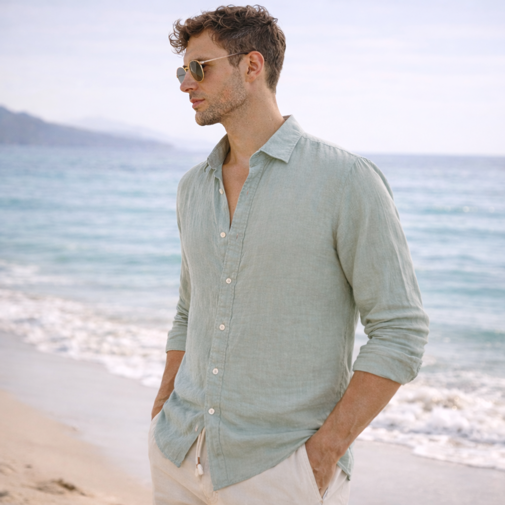 Sommerliches Leinenhemd im Casual-Stil – Leichte Passform für Herren