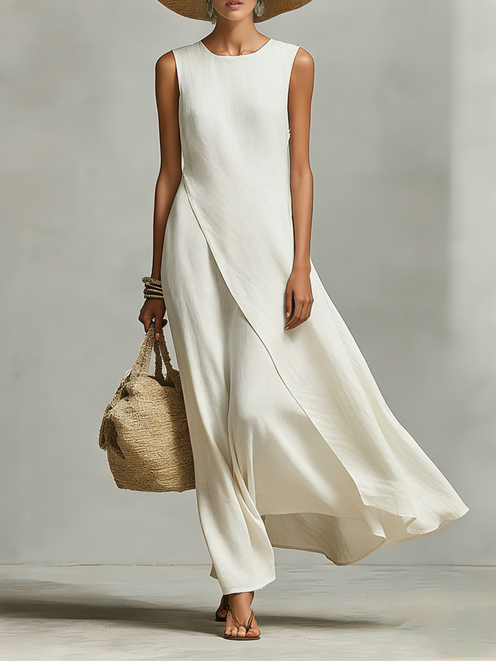 Leinenoptik_Maxikleid_fuer_Damen_rmellos_mit_weitem_Schnitt_1