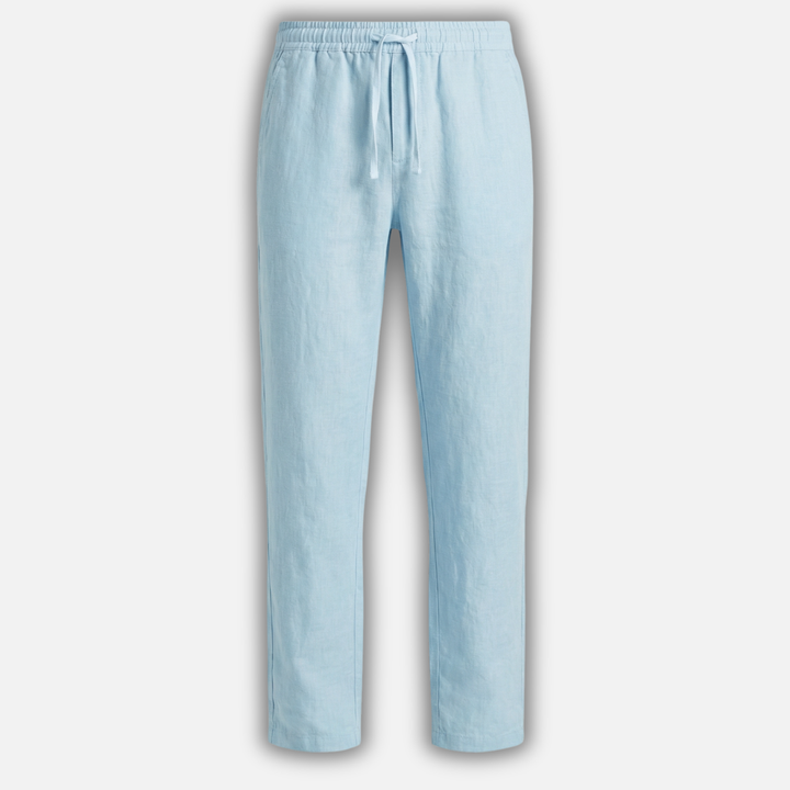 Linen Hose mit Elastischem Bund und Seitentaschen für Männer