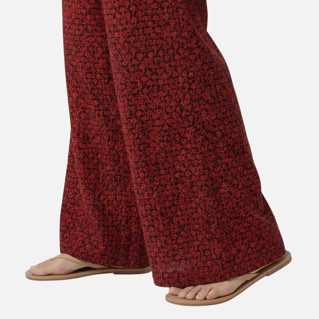 Locker fallende Hose mit geometrischem Print für Damen