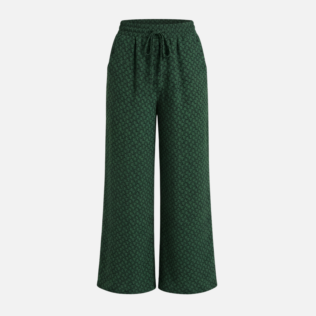 Locker fallende Hose mit geometrischem Print für Damen
