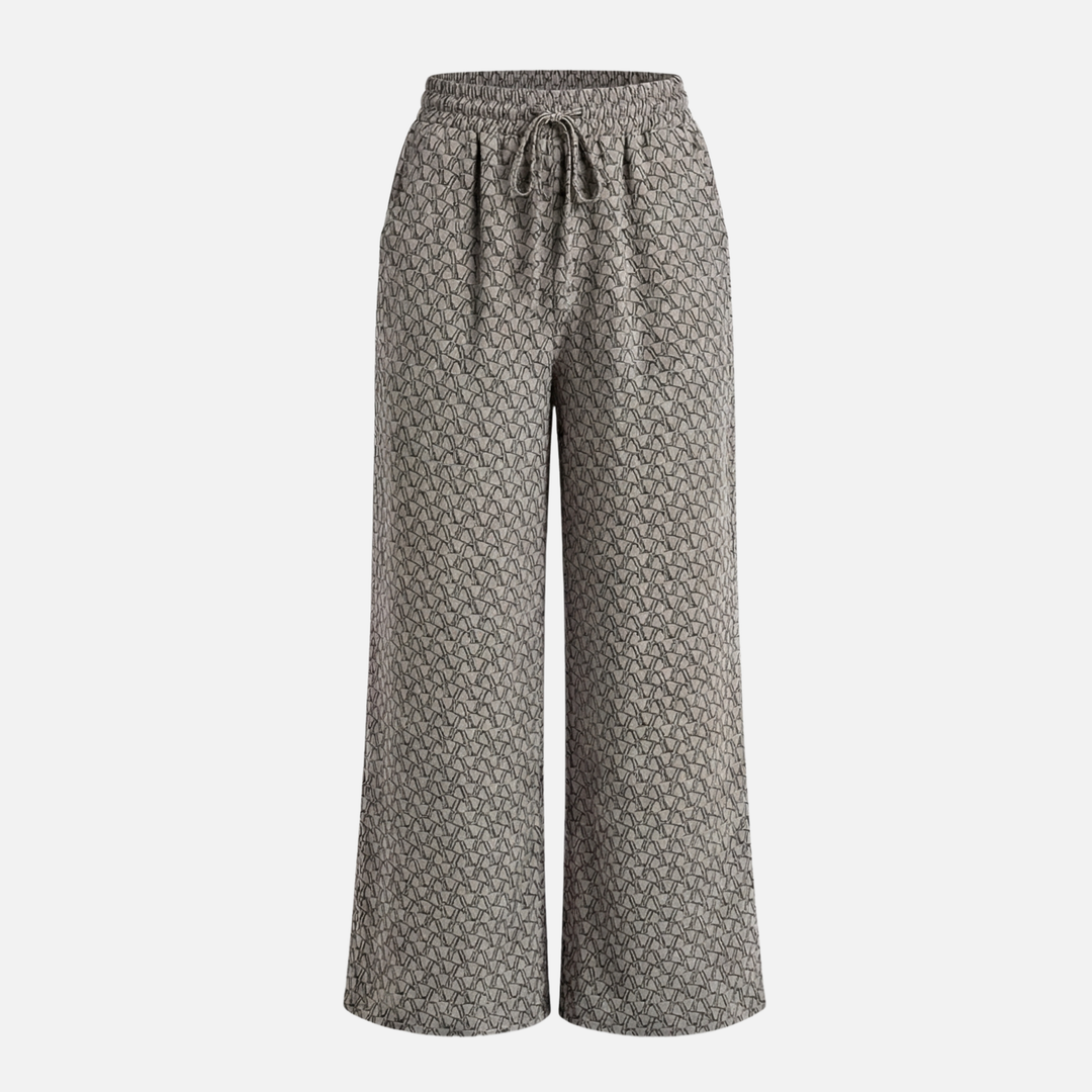 Locker fallende Hose mit geometrischem Print für Damen