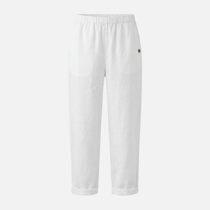 Sommer Leinen-Baumwoll Hose mit elastischem Bund für Damen