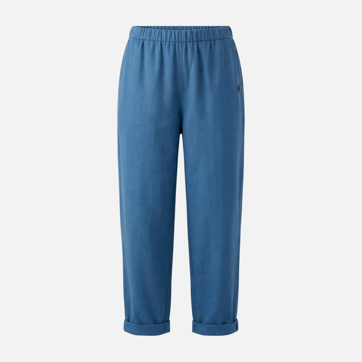 Sommer Leinen-Baumwoll Hose mit elastischem Bund für Damen