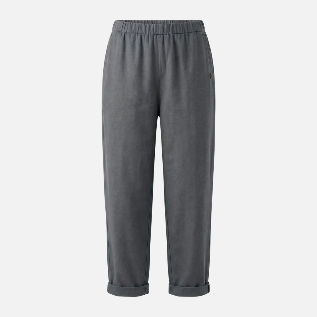 Sommer Leinen-Baumwoll Hose mit elastischem Bund für Damen