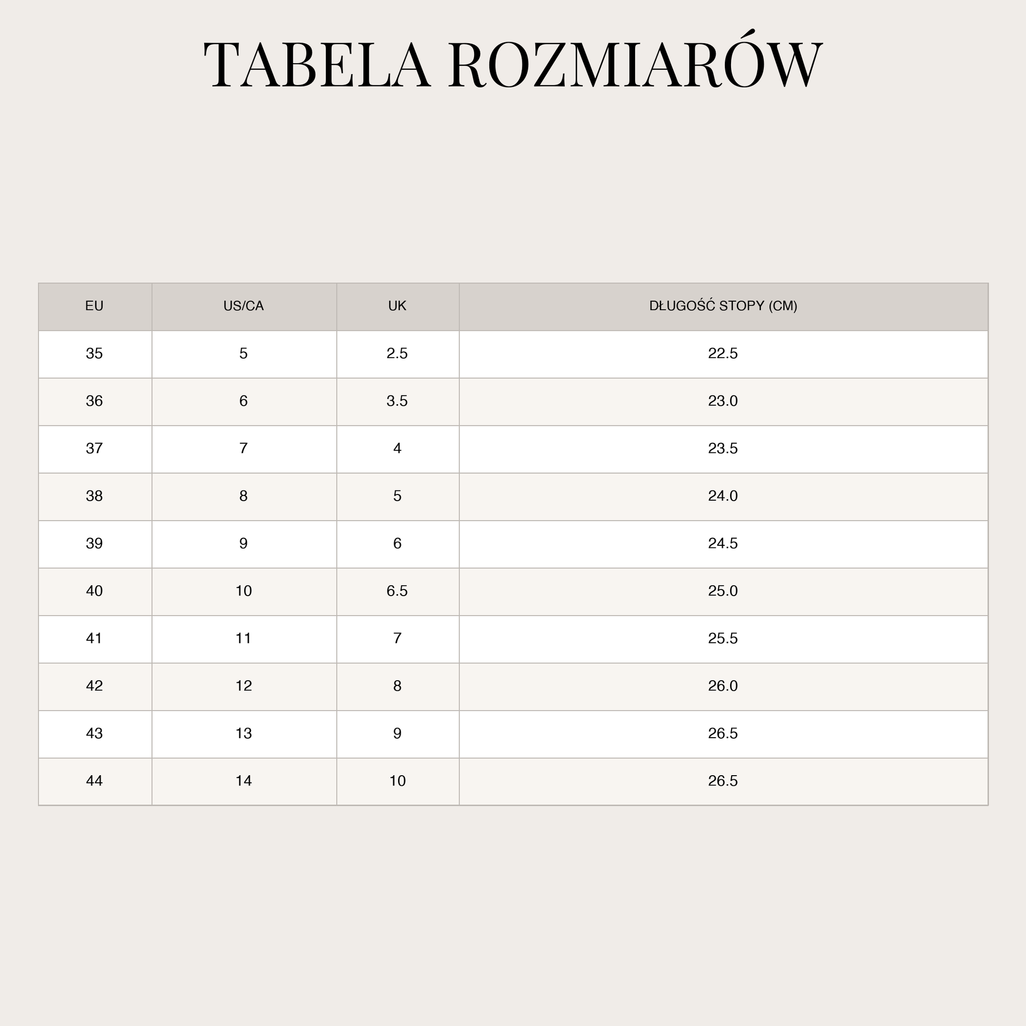 Size Chart