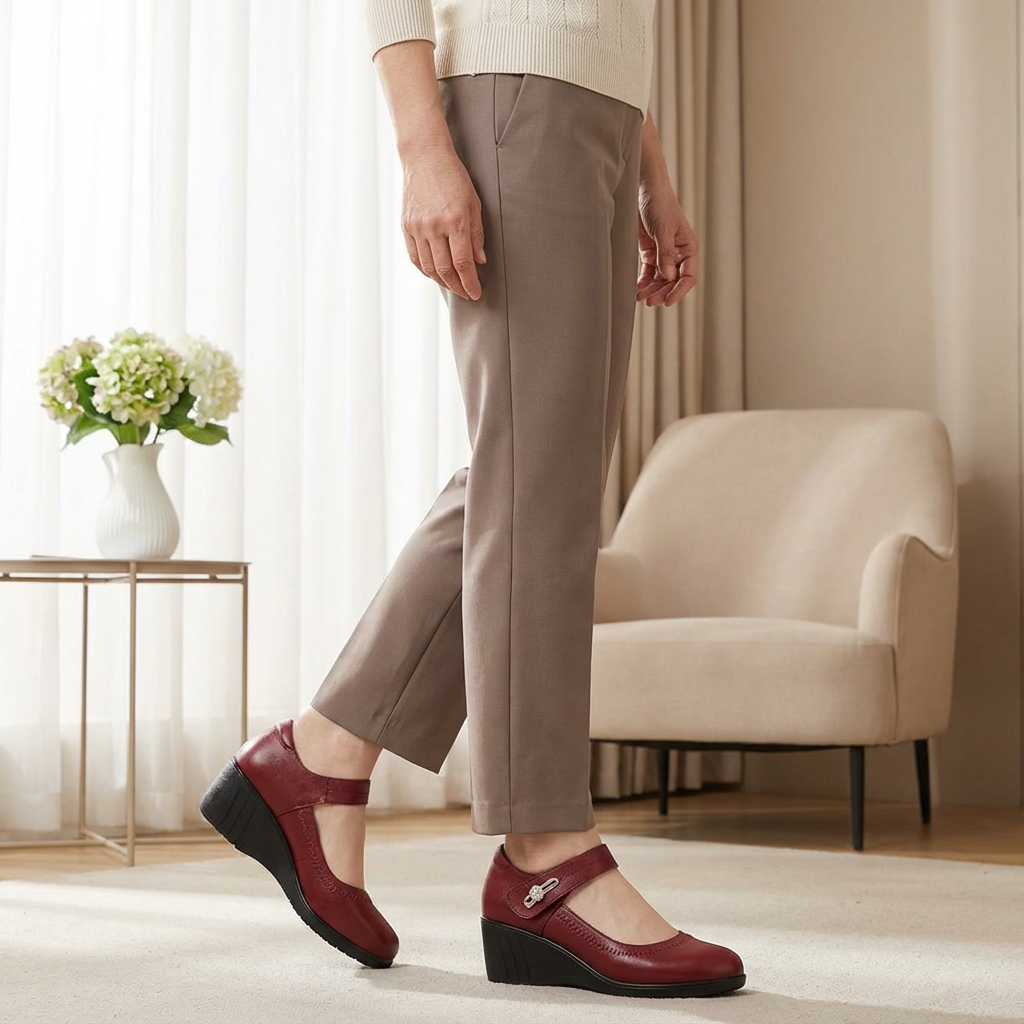 Mary Jane Komfort Keilpumps fuer Damen 1