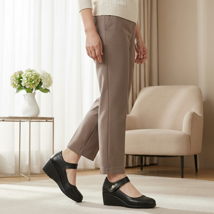 Mary Jane Komfort Keilpumps fuer Damen 2