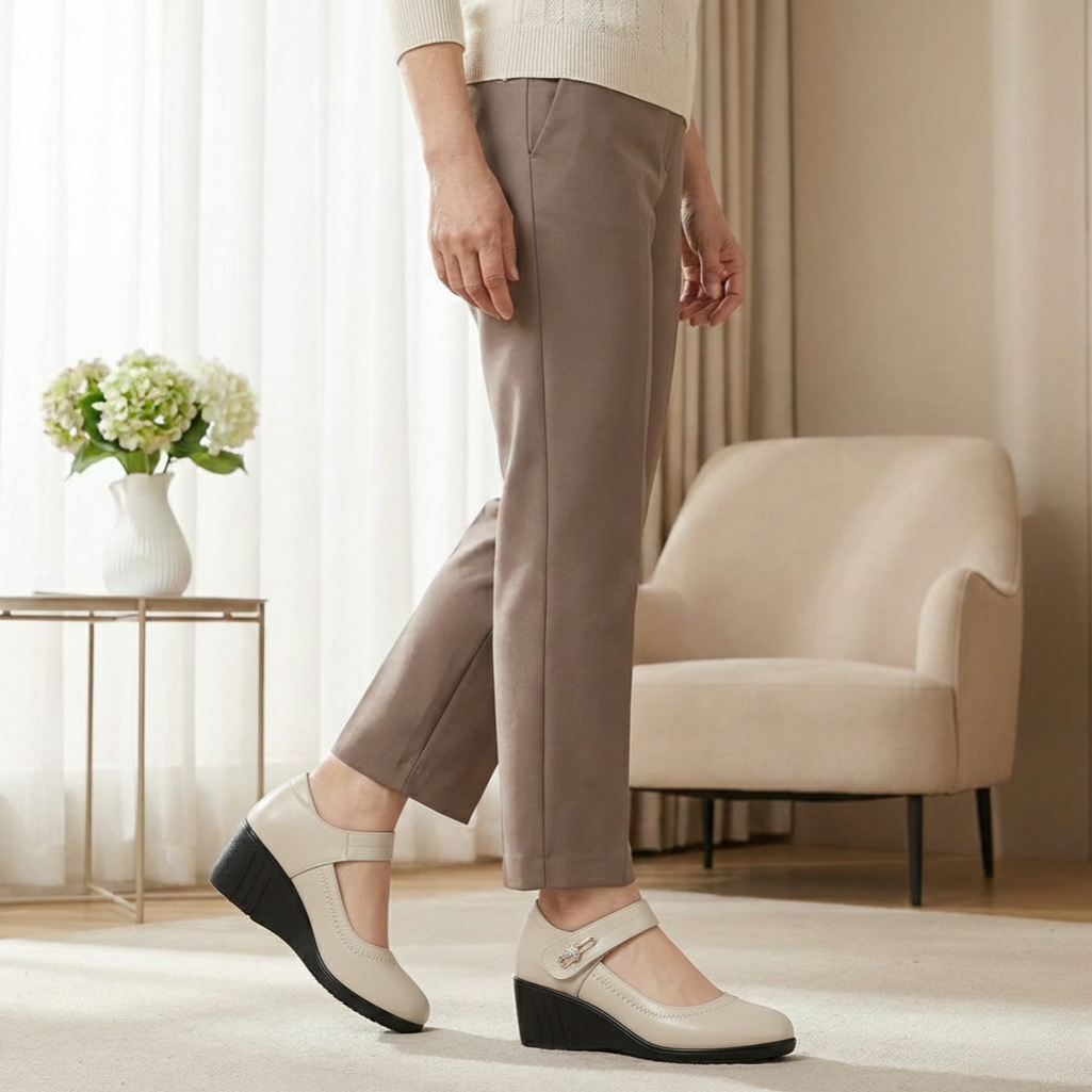 Mary Jane Komfort Keilpumps fuer Damen 3