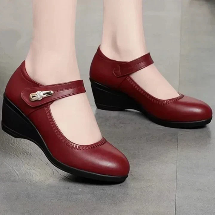 Mary Jane Komfort Keilpumps fuer Damen 7