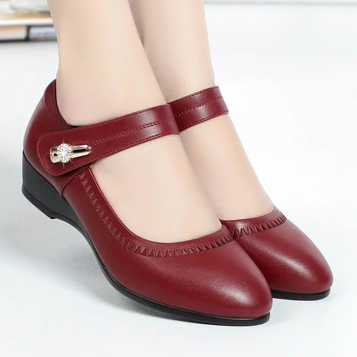 Mary Jane Komfort Keilpumps fuer Damen 8